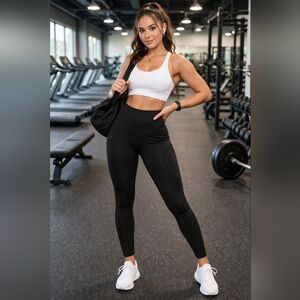 Spyder Black Athletic Leggings High Rise Performance Activewear Workout Pants